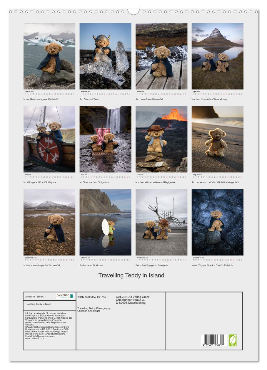 Bild: 9783457136737 | Travelling Teddy in Island (Wandkalender 2025 DIN A2 hoch),...