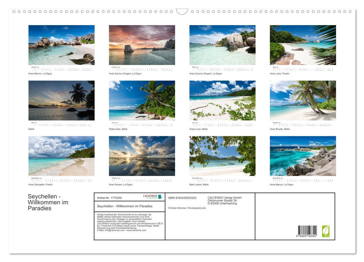 Bild: 9783435503322 | Seychellen - Willkommen im Paradies (Wandkalender 2025 DIN A2...