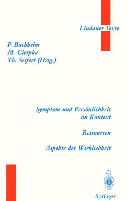 Cover: 9783540658320 | Symptom und Persönlichkeit im Kontext. Ressourcen. Aspekte der...