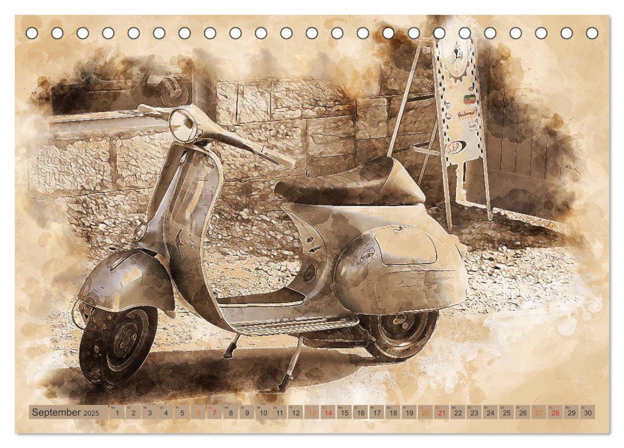 Bild: 9783435152605 | Mototrroller - Vesparade (Tischkalender 2025 DIN A5 quer), CALVENDO...