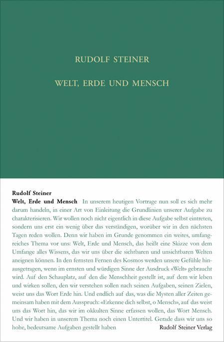 Cover: 9783727410512 | Welt, Erde und Mensch | Rudolf Steiner | Buch | 209 S. | Deutsch