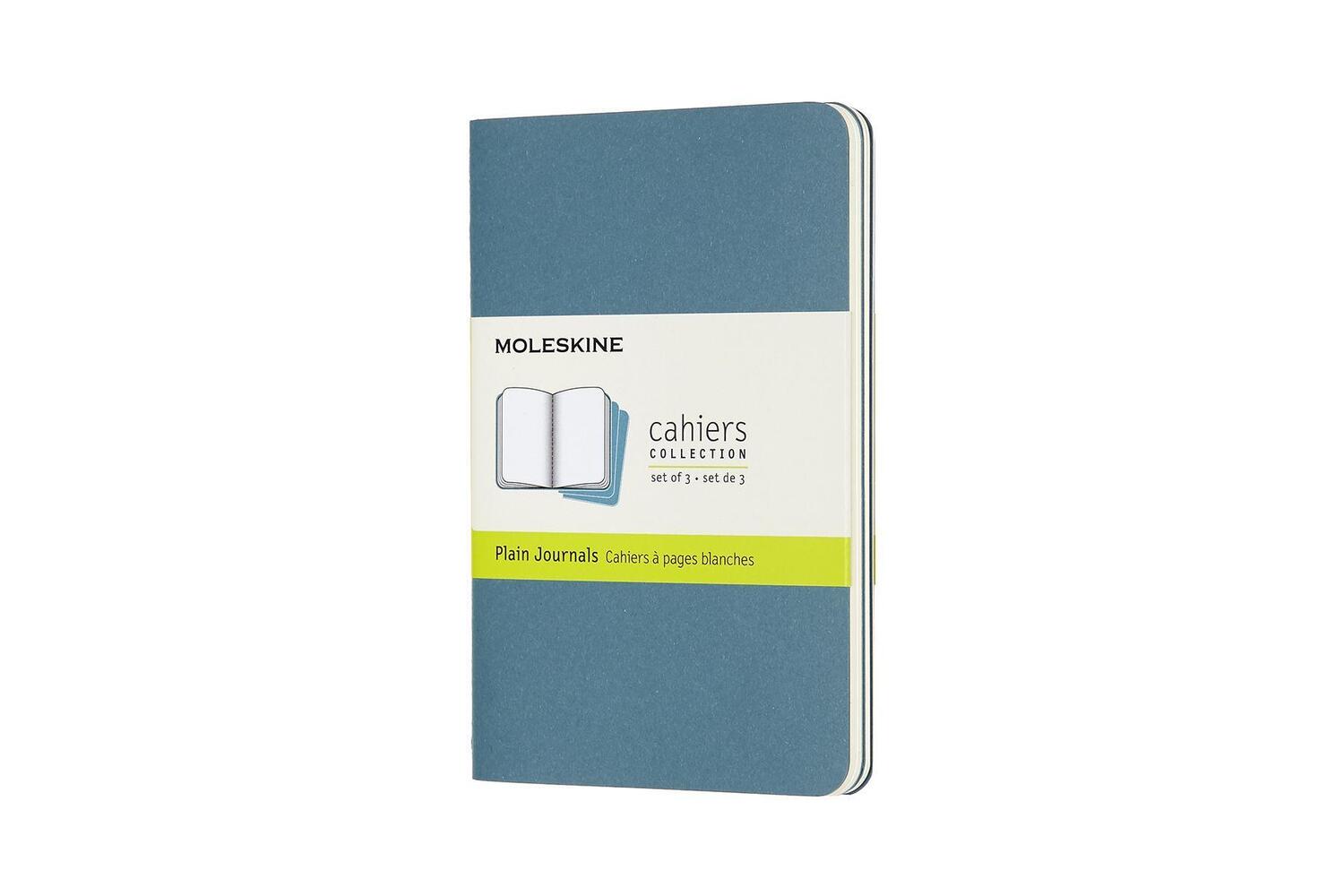 Cover: 8058647629612 | Moleskine Cahier Pocket/A6, 3er Set, Blanko, Lebhaftes Blau | 64 S.