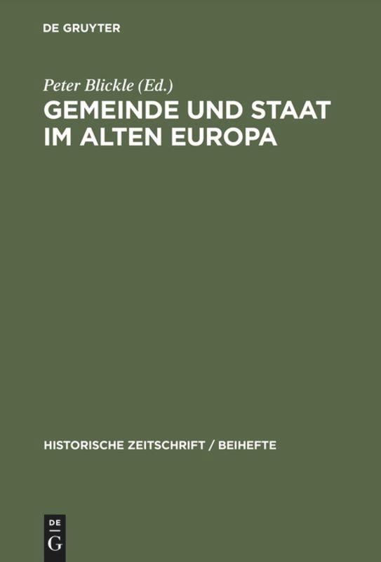 Cover: 9783486644241 | Gemeinde und Staat im Alten Europa | Peter Blickle | Buch | ISSN