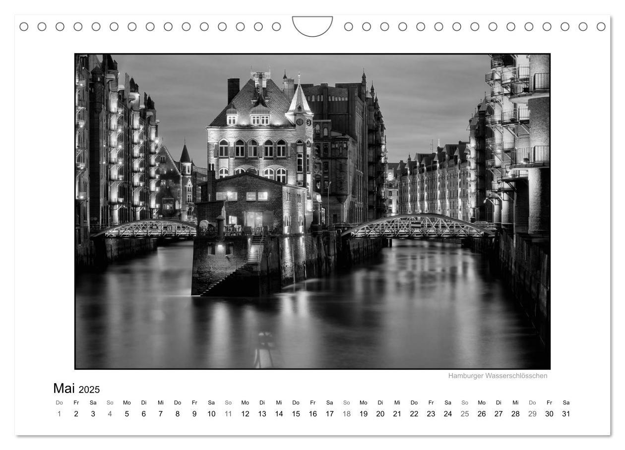 Bild: 9783435837991 | Hamburg in schwarz-weiß (Wandkalender 2025 DIN A4 quer), CALVENDO...