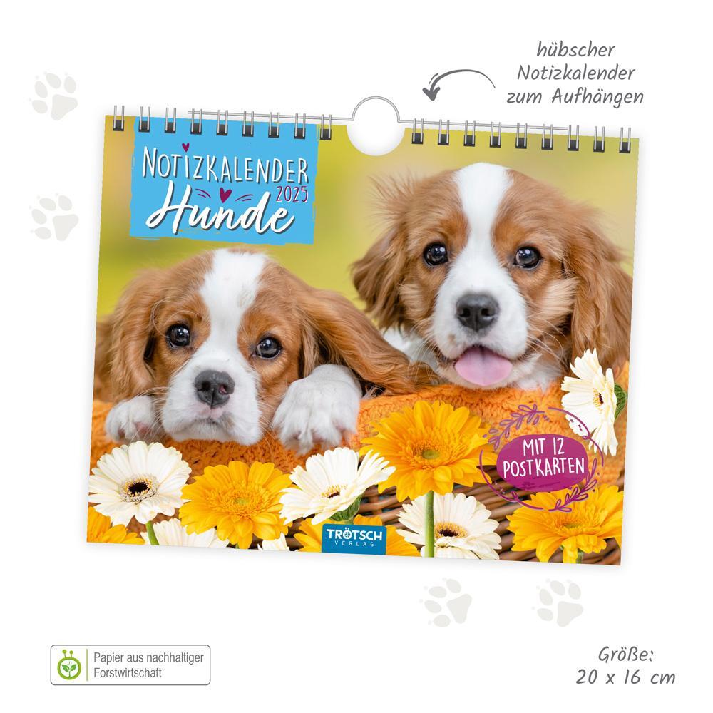 Bild: 9783988022486 | Trötsch Notizkalender Querformat Notizkalender Hunde 2025 mit 12...