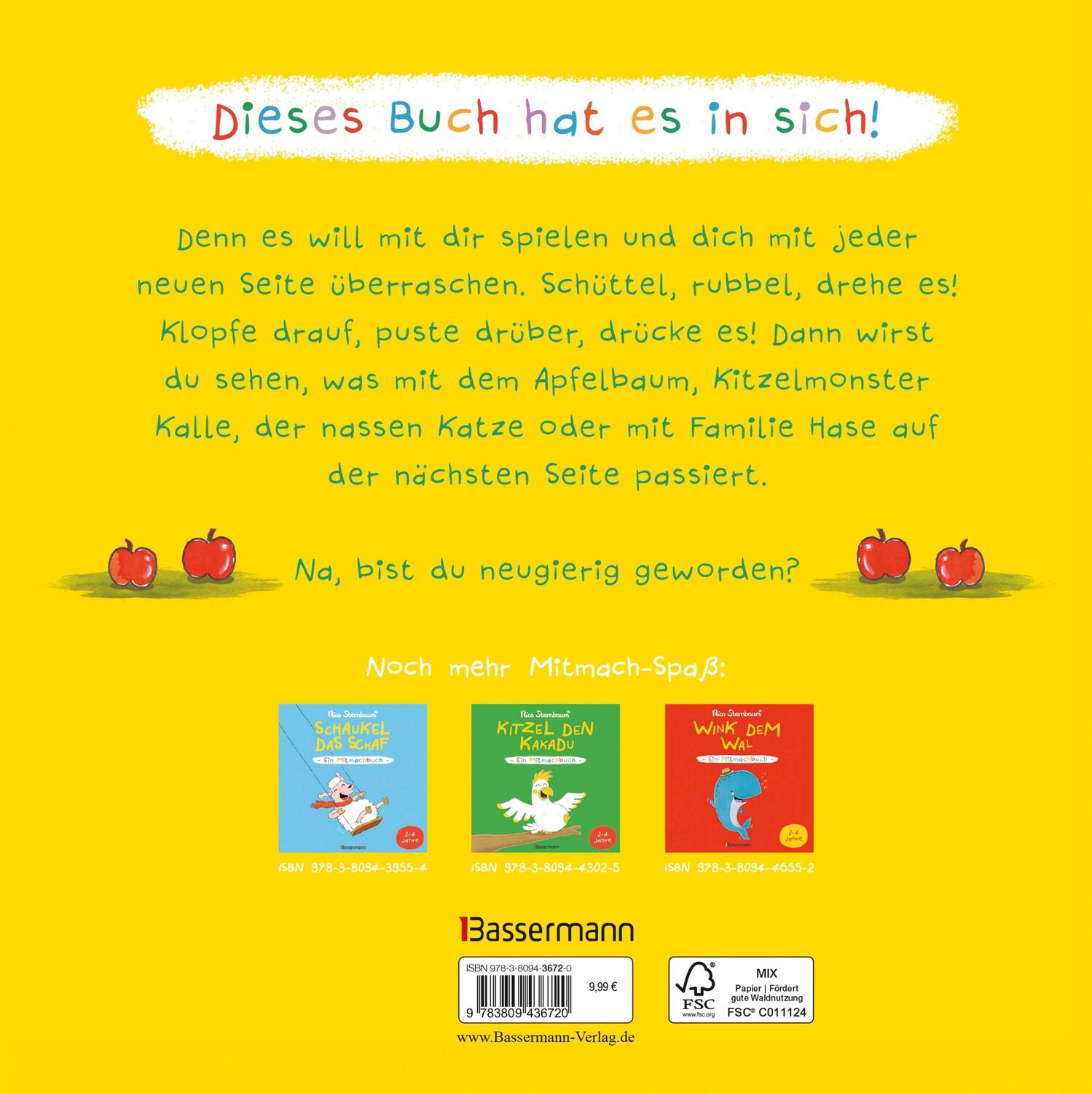 Bild: 9783809436720 | Schüttel den Apfelbaum - Ein Mitmachbuch. Für Kinder von 2 bis 4...