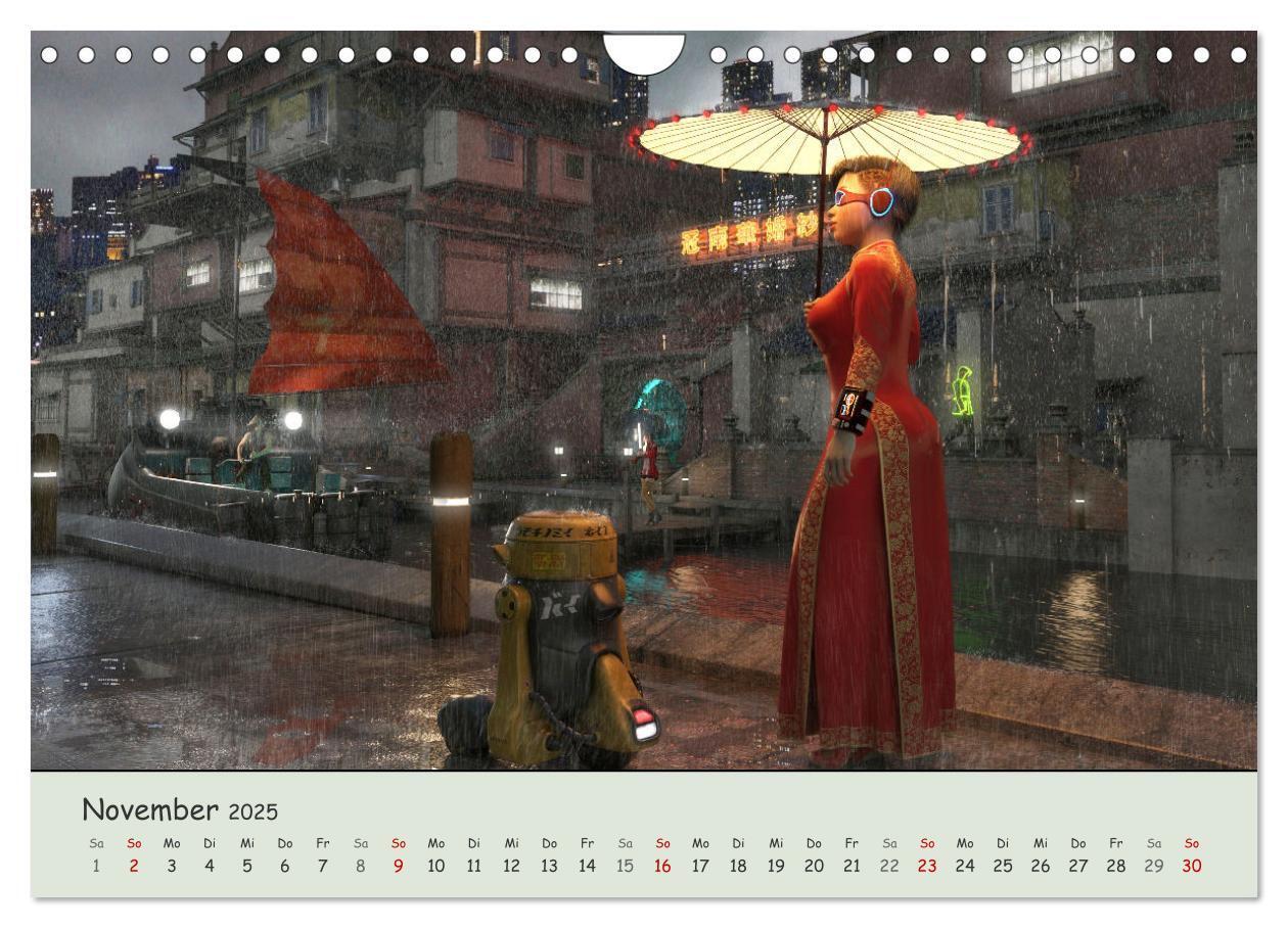 Bild: 9783435055371 | Science Fiction Cyberpunk (Wandkalender 2025 DIN A4 quer), CALVENDO...