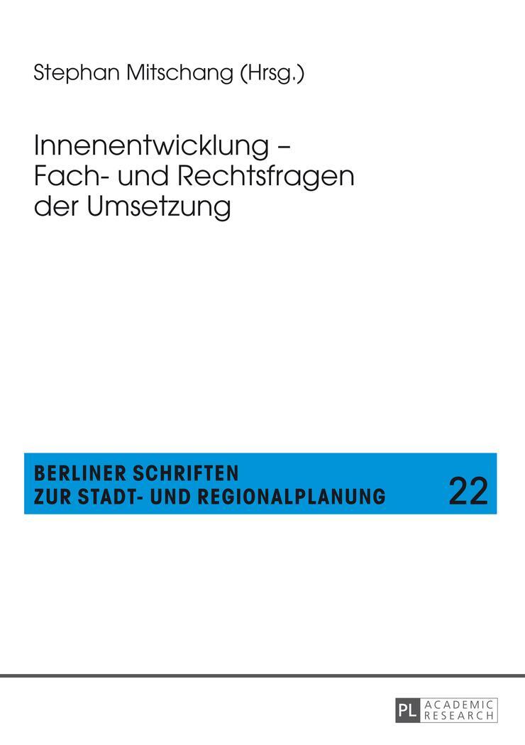 Cover: 9783631648629 | Innenentwicklung ¿ Fach- und Rechtsfragen der Umsetzung | Mitschang