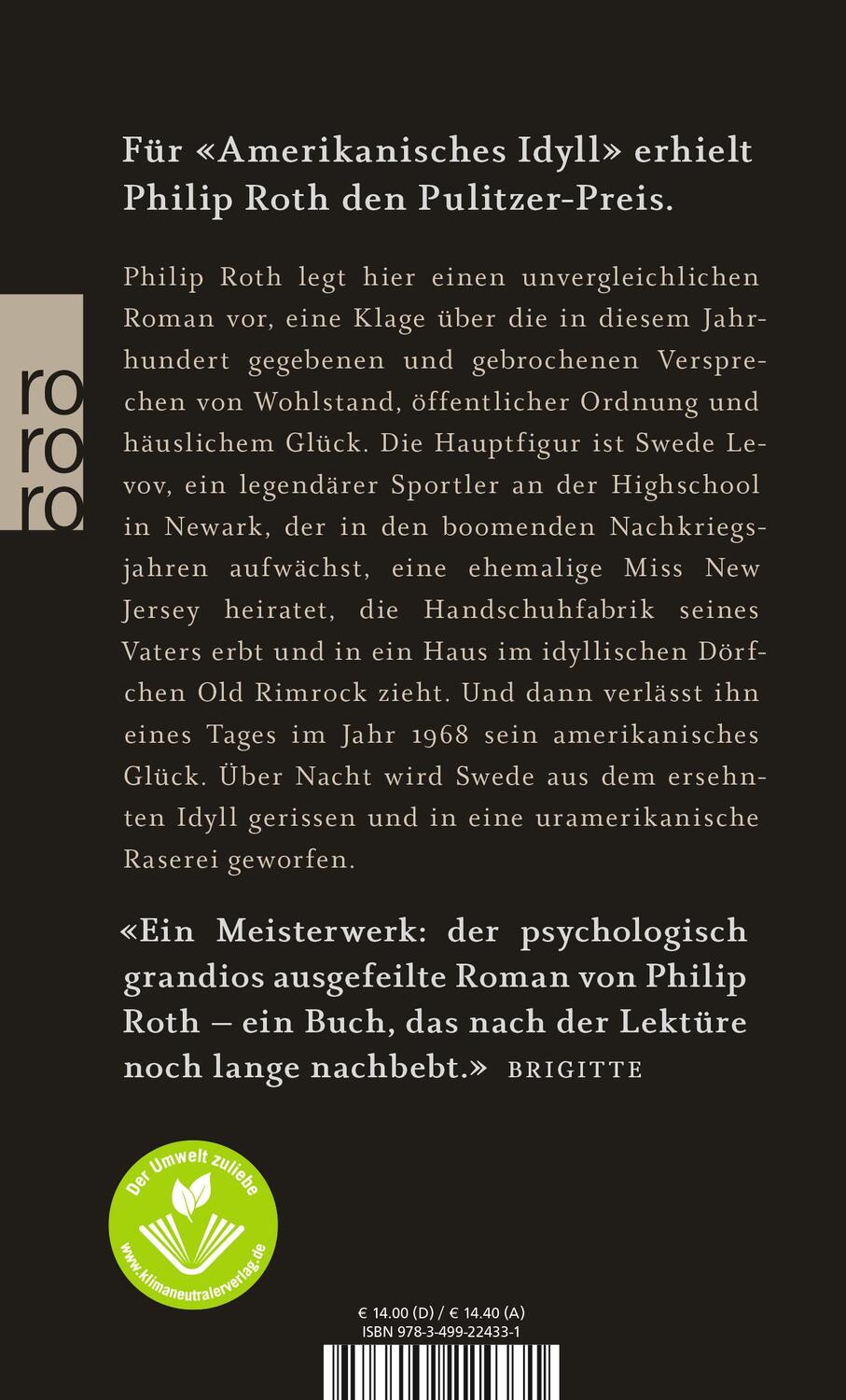 Rückseite: 9783499224331 | Amerikanisches Idyll | Philip Roth | Taschenbuch | Deutsch | 2000