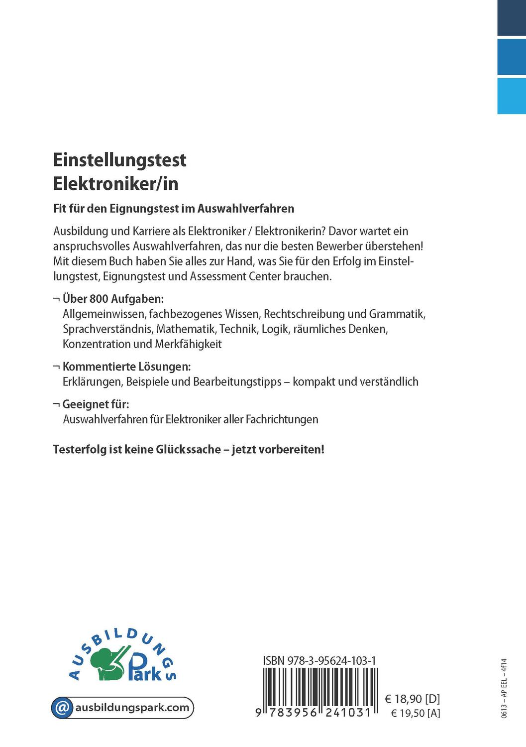 Rückseite: 9783956241031 | Einstellungstest Elektroniker | Kurt Guth (u. a.) | Taschenbuch | 2019