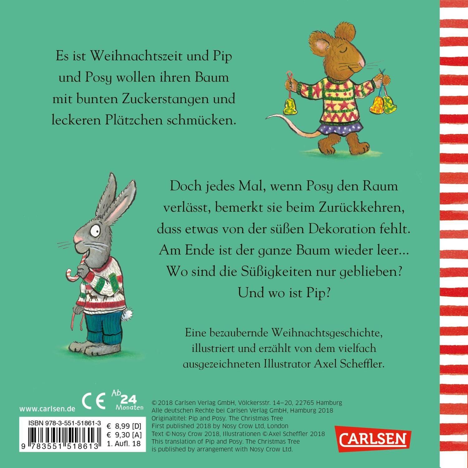 Rückseite: 9783551518613 | Pip und Posy: Pip und Posy und der Weihnachtsbaum | Axel Scheffler