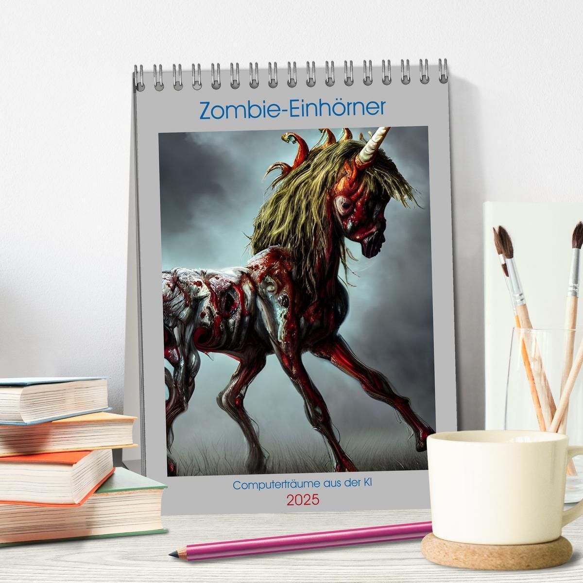 Bild: 9783435894789 | Zombie-Einhörner - Computerträume aus der KI (Tischkalender 2025...