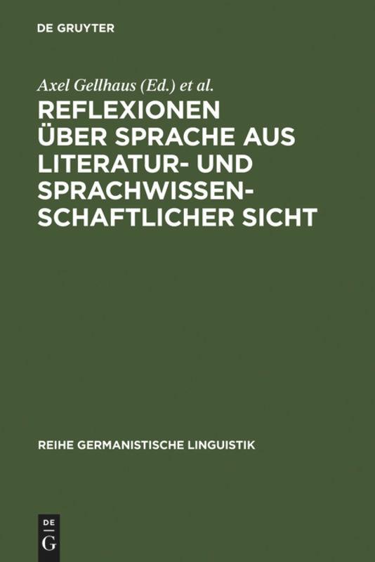 Cover: 9783484312180 | Reflexionen über Sprache aus literatur- und...