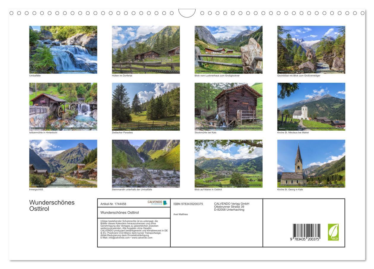 Bild: 9783435200375 | Wunderschönes Osttirol (Wandkalender 2025 DIN A3 quer), CALVENDO...