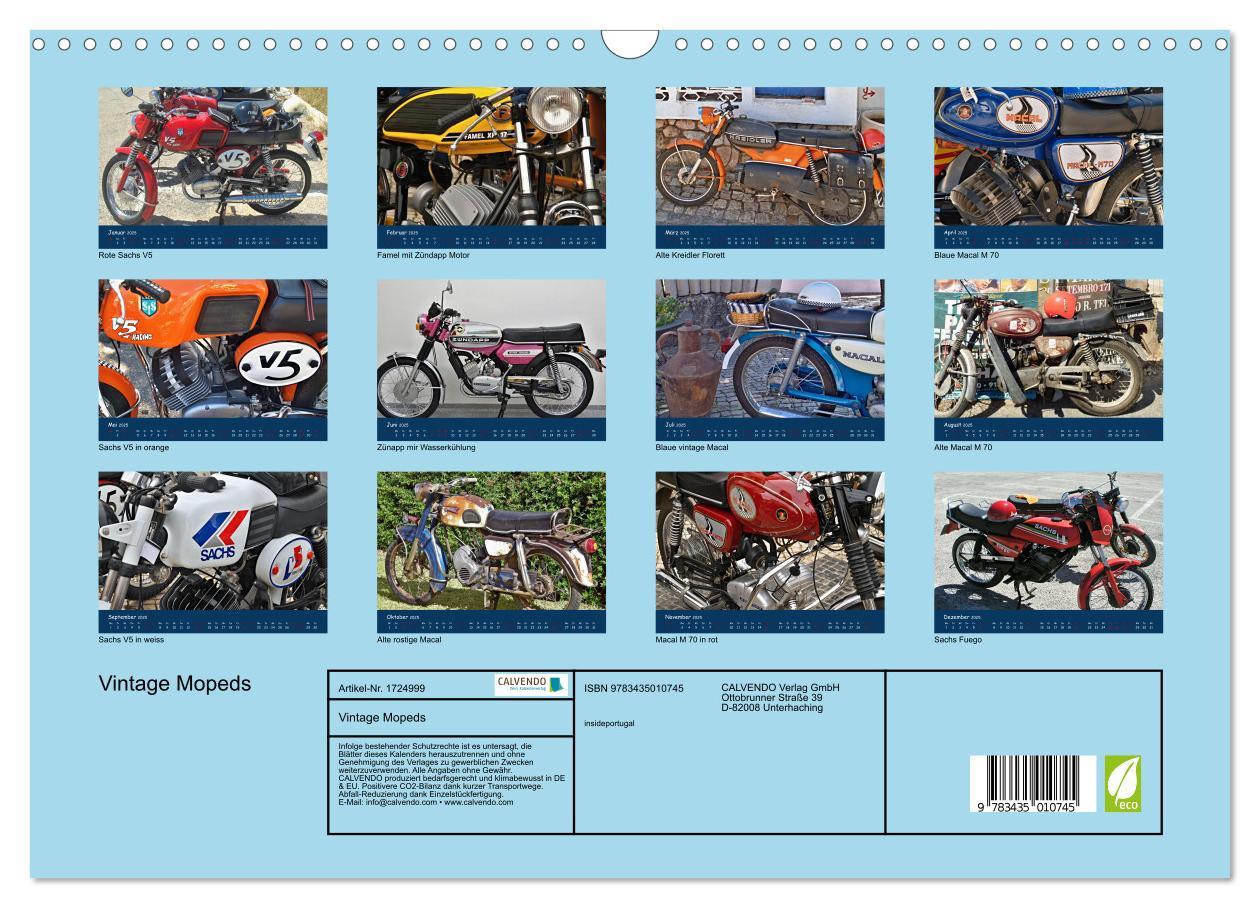 Bild: 9783435010745 | Vintage Mopeds (Wandkalender 2025 DIN A3 quer), CALVENDO...