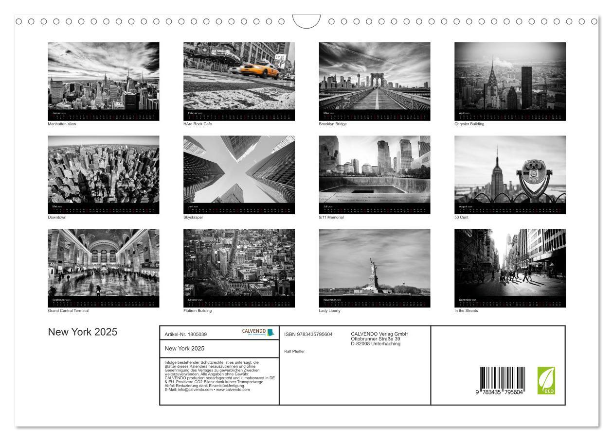 Bild: 9783435795604 | New York 2025 (Wandkalender 2025 DIN A3 quer), CALVENDO Monatskalender