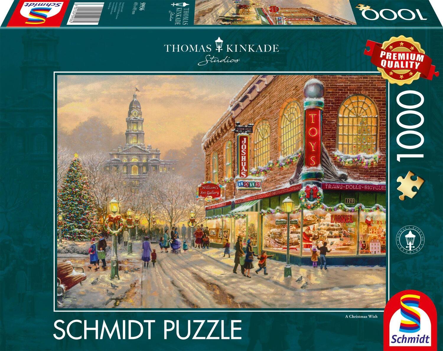 Cover: 4001504599362 | Ein Weinachtswunsch. Kinkade Collection 1.000 Teile | Spiel | Deutsch