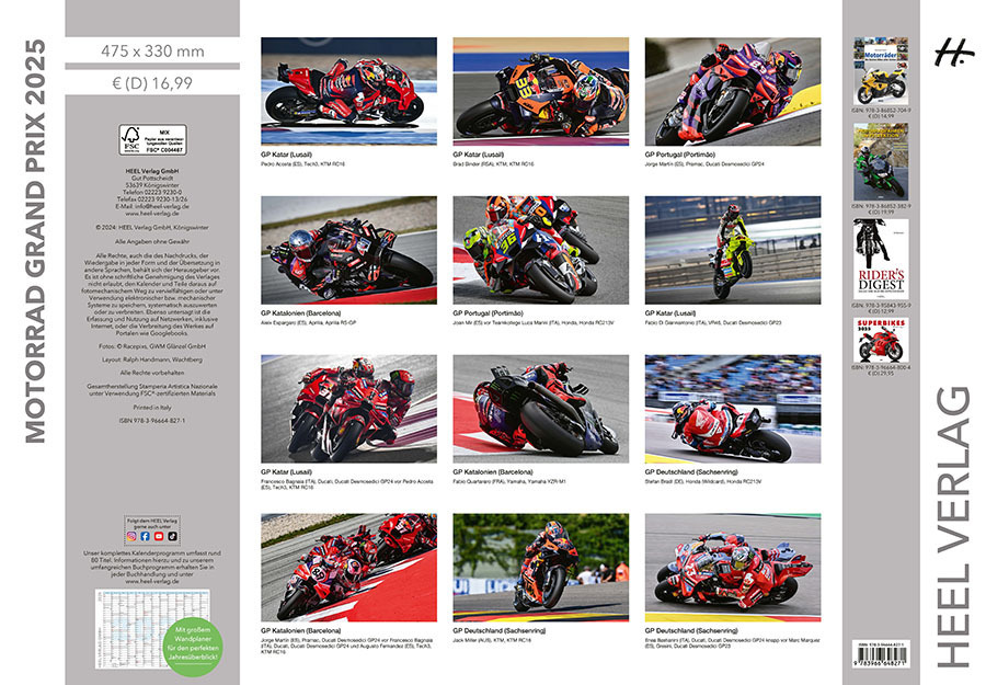 Bild: 9783966648271 | Motorrad Grand Prix Kalender 2025 | Karl Fritz Glänzel | Kalender