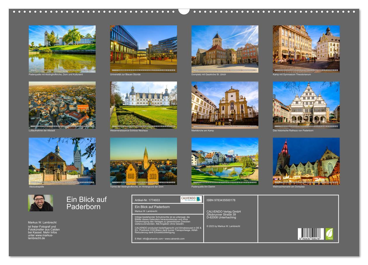 Bild: 9783435500178 | Ein Blick auf Paderborn (Wandkalender 2025 DIN A2 quer), CALVENDO...