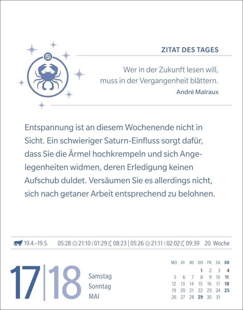 Bild: 9783840033704 | Krebs Sternzeichenkalender 2025 - Tagesabreißkalender - Ihr...