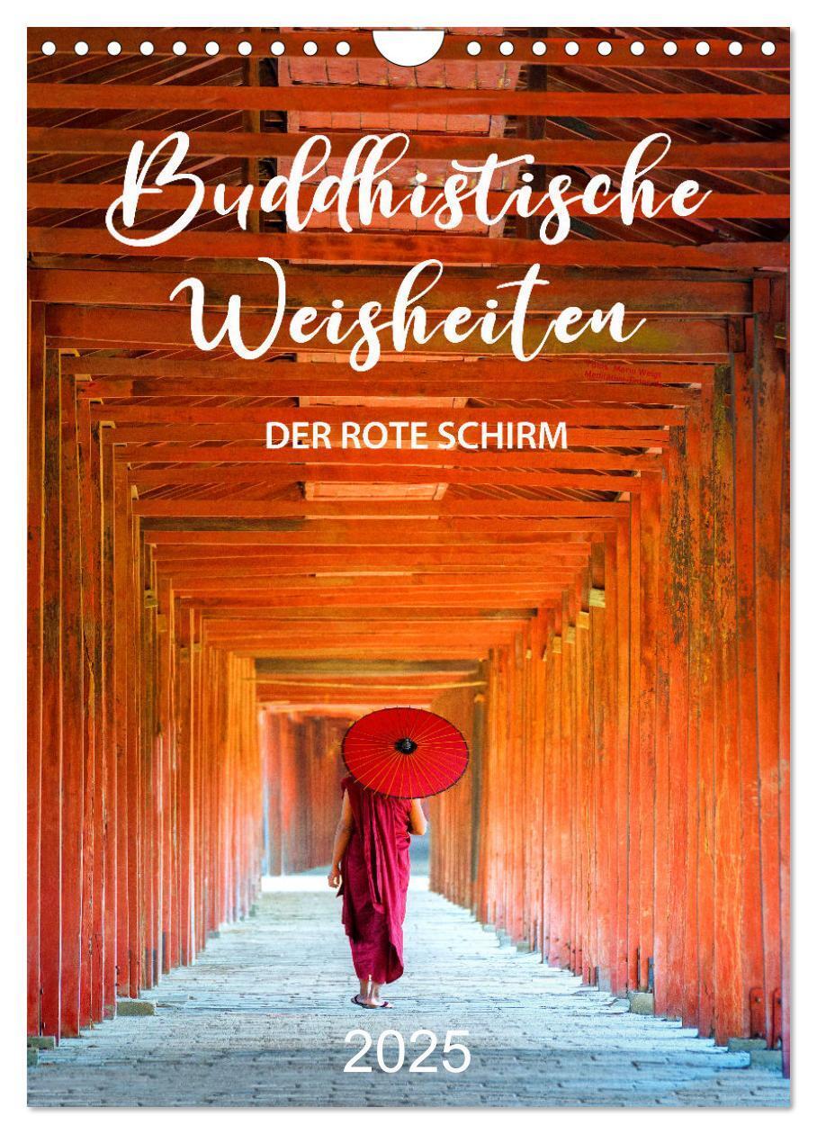 Cover: 9783435927784 | Buddhistische Weisheiten - DER ROTE SCHIRM (Wandkalender 2025 DIN...