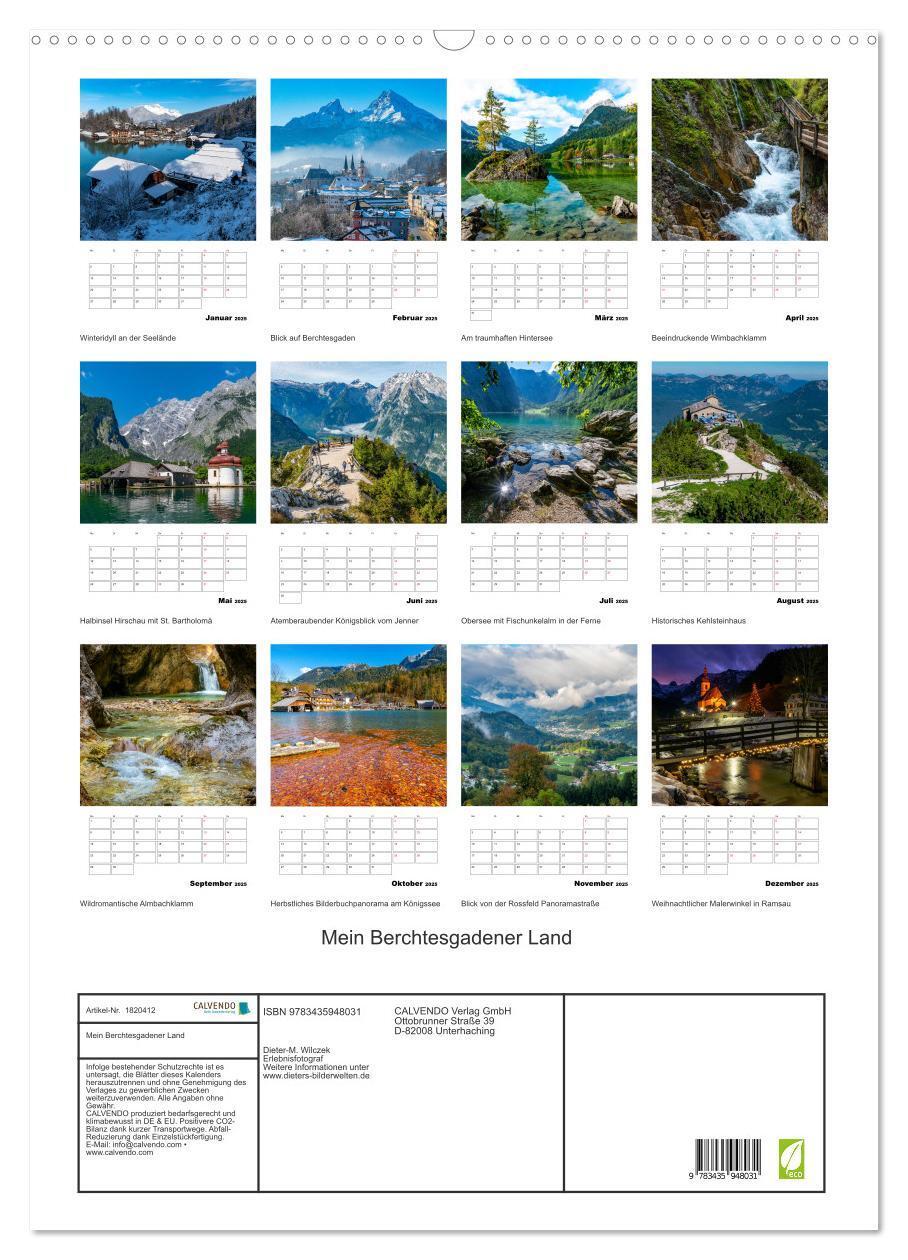 Bild: 9783435948031 | Mein Berchtesgadener Land (Wandkalender 2025 DIN A2 hoch), CALVENDO...