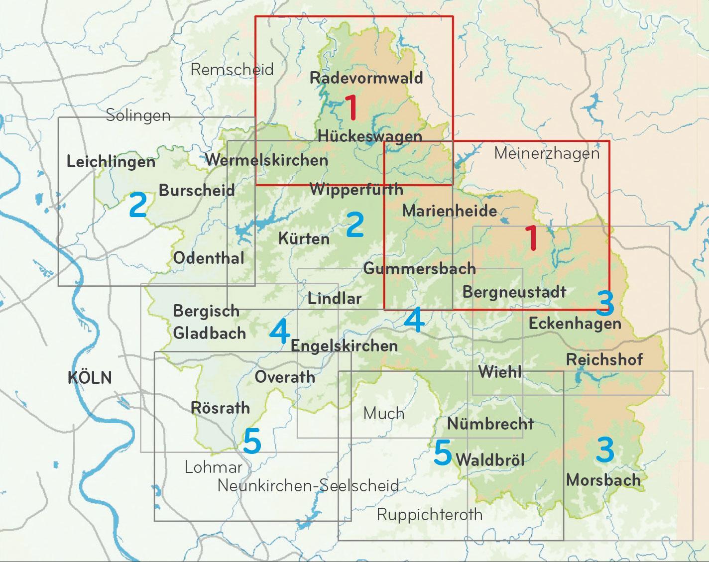 Rückseite: 9783936405873 | Naturpark Bergisches Land 1:25.000 | (Land-)Karte | 1 S. | Deutsch