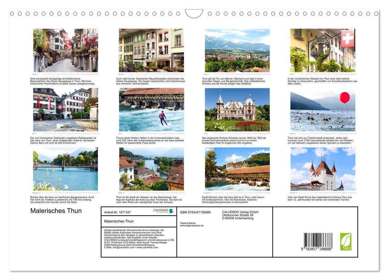 Bild: 9783457186688 | Malerisches Thun (Wandkalender 2025 DIN A3 quer), CALVENDO...