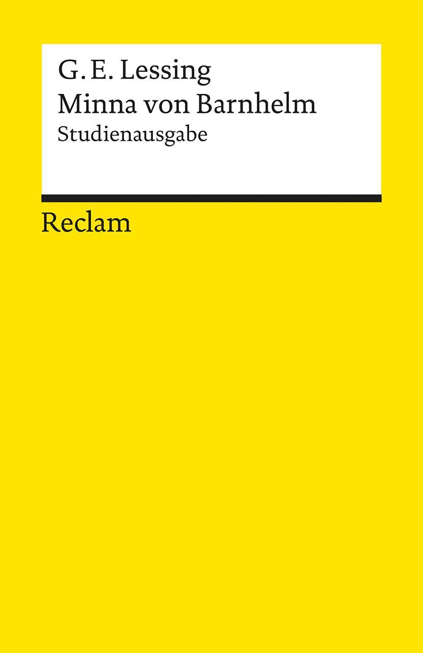 Cover: 9783150193129 | Minna von Barnhelm, oder das Soldatenglück | Studienausgabe | Lessing