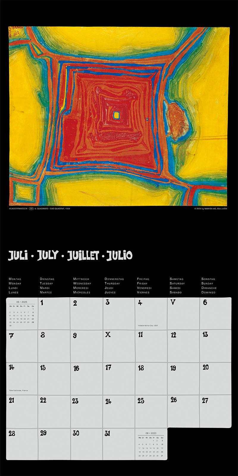 Bild: 9783910430143 | Hundertwasser Broschürenkalender Art 2025 | Wörner Verlag GmbH | 28 S.