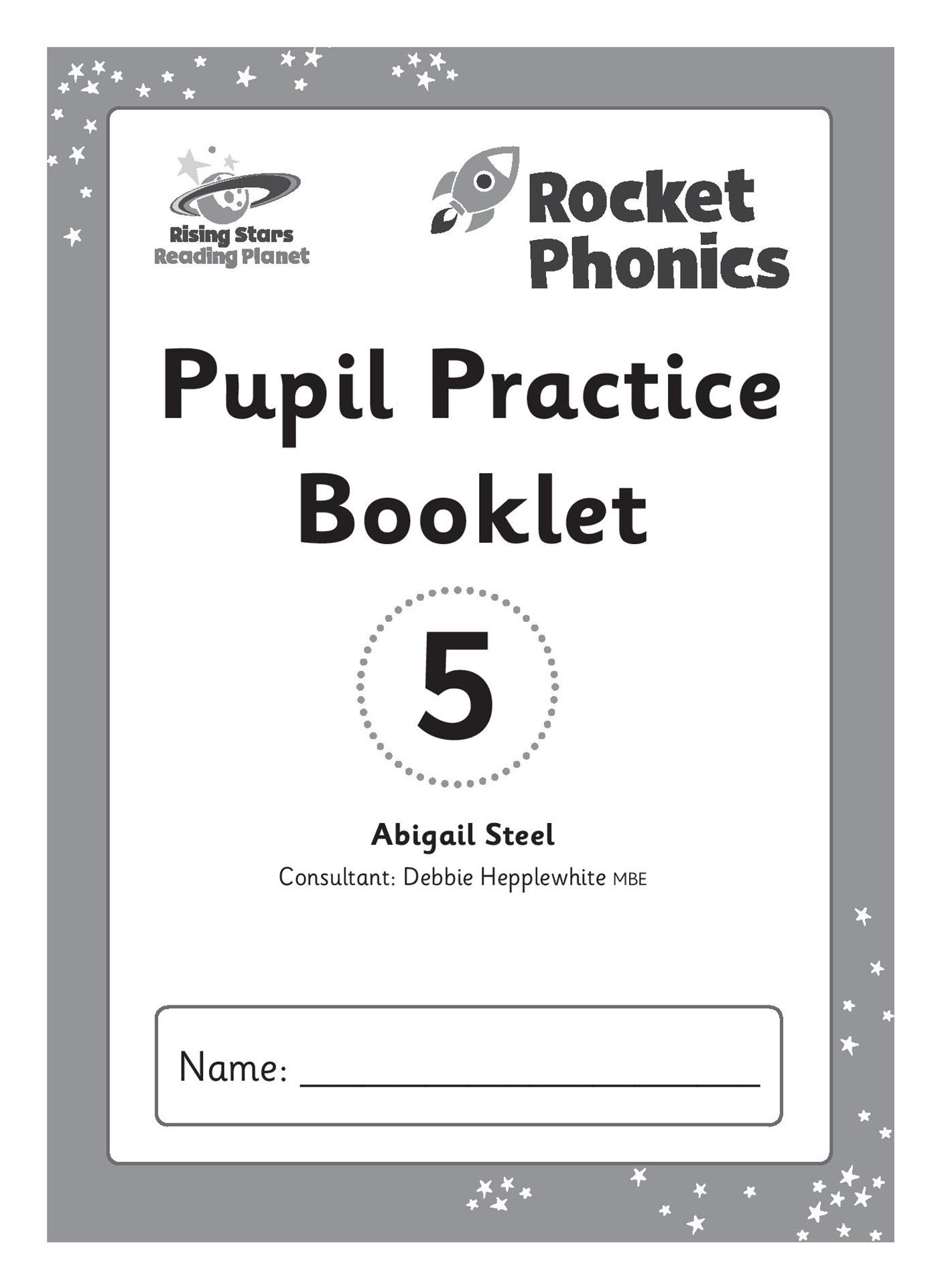 Cover: 9781398327450 | Reading Planet: Rocket Phonics - Pupil Practice Booklet 5 | Steel