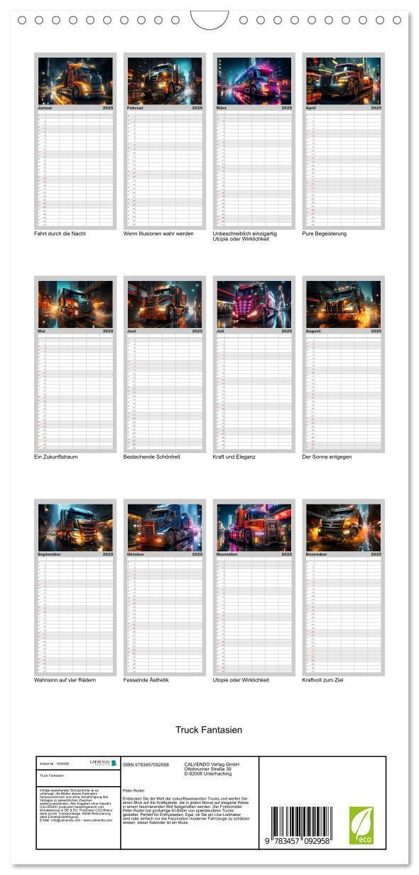 Bild: 9783457092958 | Familienplaner 2025 - Truck Fantasien mit 5 Spalten (Wandkalender,...