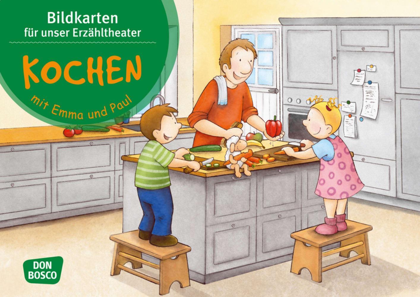 Cover: 4260179515934 | Kochen mit Emma und Paul. Kamishibai Bildkartenset. | Monika Lehner