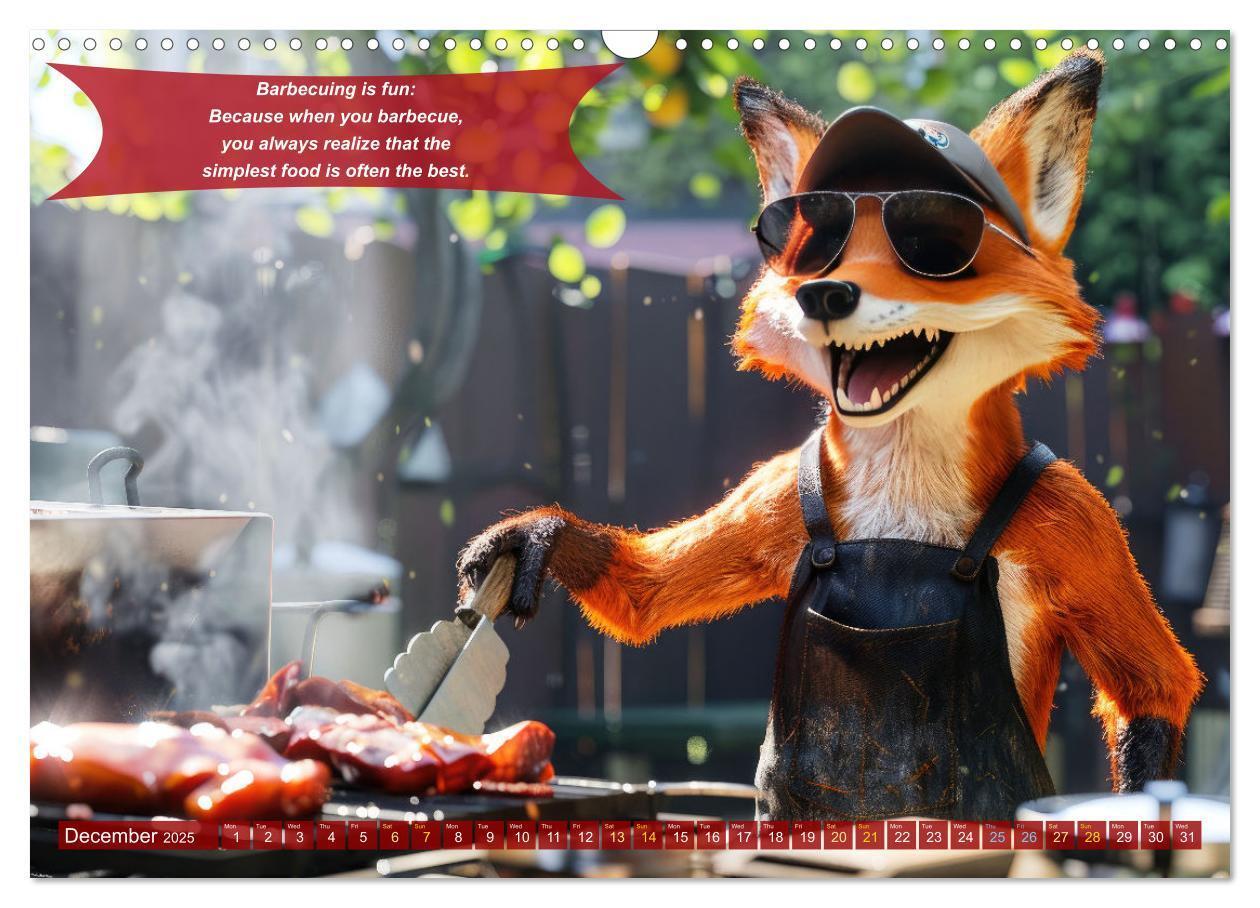 Bild: 9781325989546 | Funny charming animals as barbecue chef (Wall Calendar 2025 DIN A3...