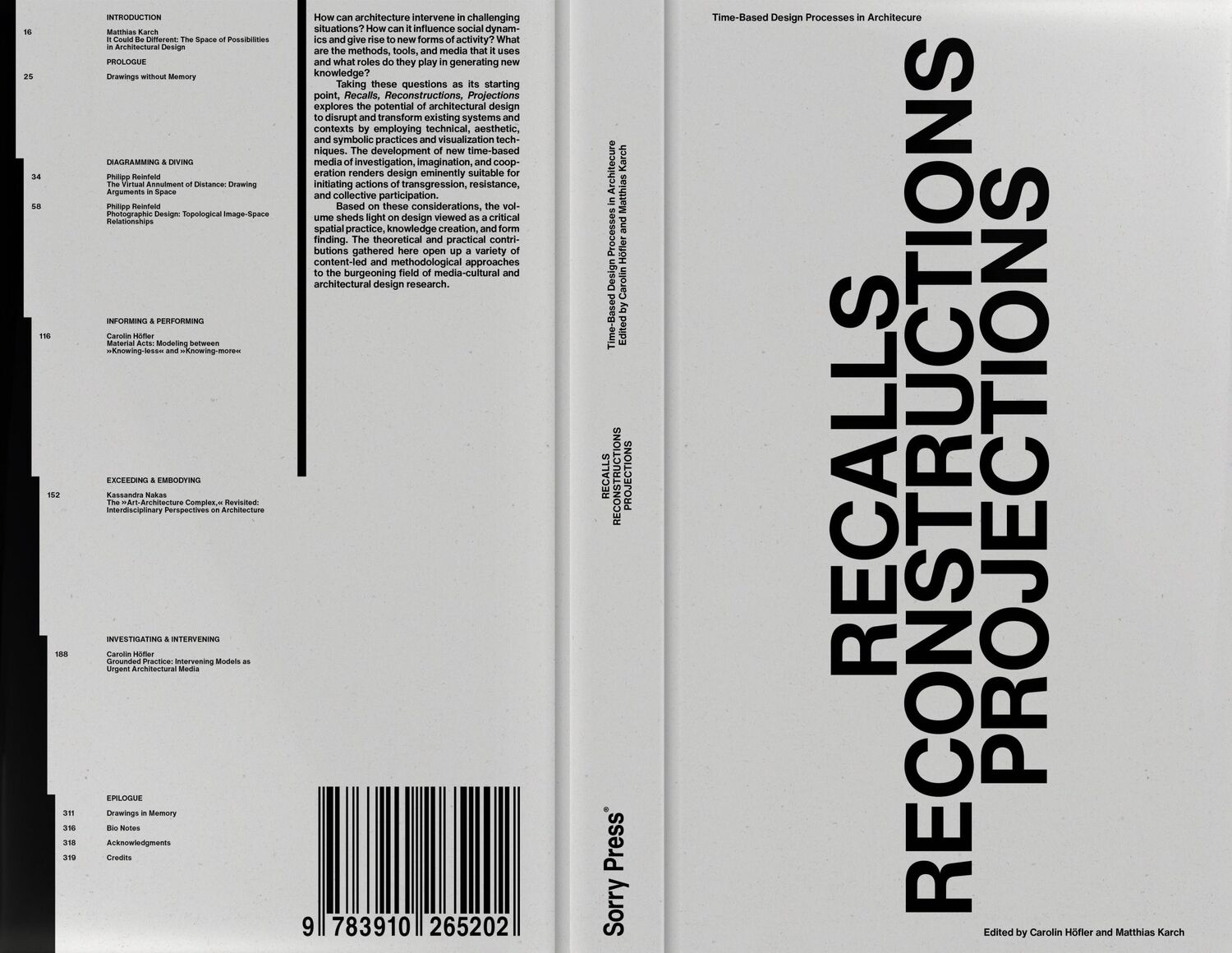 Cover: 9783910265202 | Recalls Reconstructions Projections | Carolin Höfler (u. a.) | Buch