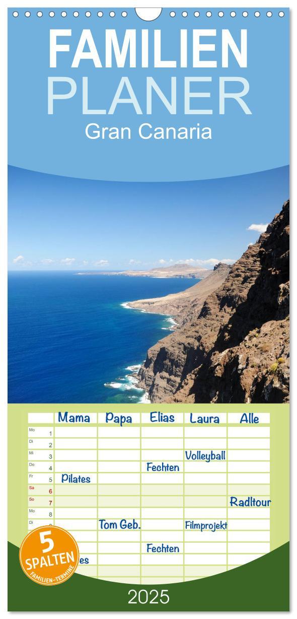 Cover: 9783457120941 | Familienplaner 2025 - Gran Canaria mit 5 Spalten (Wandkalender, 21...