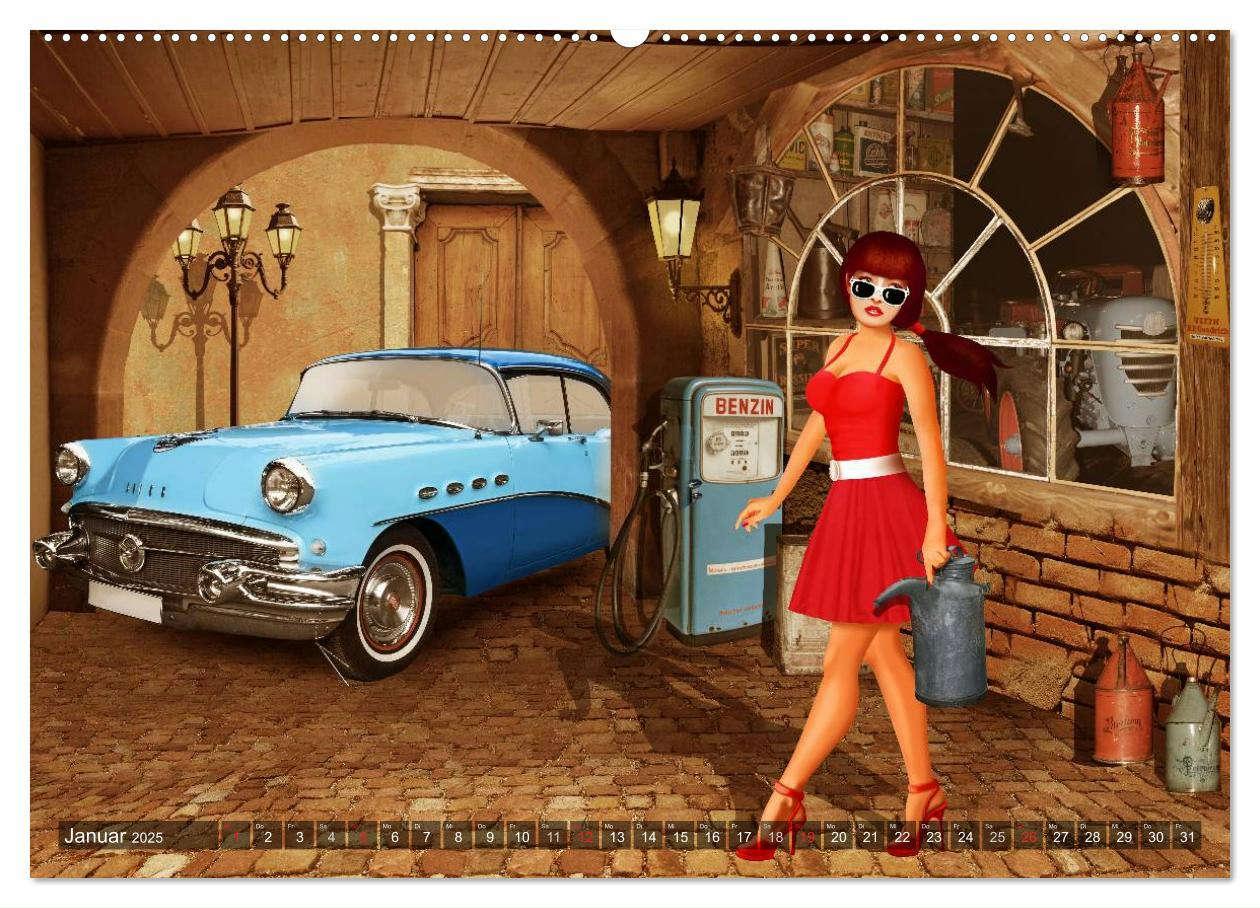 Bild: 9783435472925 | Oldtimer und Pin-Up Girls by Mausopardia (Wandkalender 2025 DIN A2...