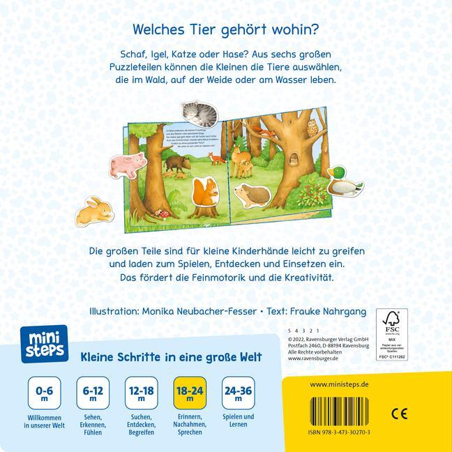 Bild: 9783473302703 | ministeps: Mein großes Tiere Puzzle-Spielbuch | Ab 18 Monaten | Buch