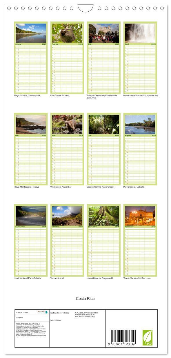 Bild: 9783457126639 | Familienplaner 2025 - Costa Rica mit 5 Spalten (Wandkalender, 21 x...