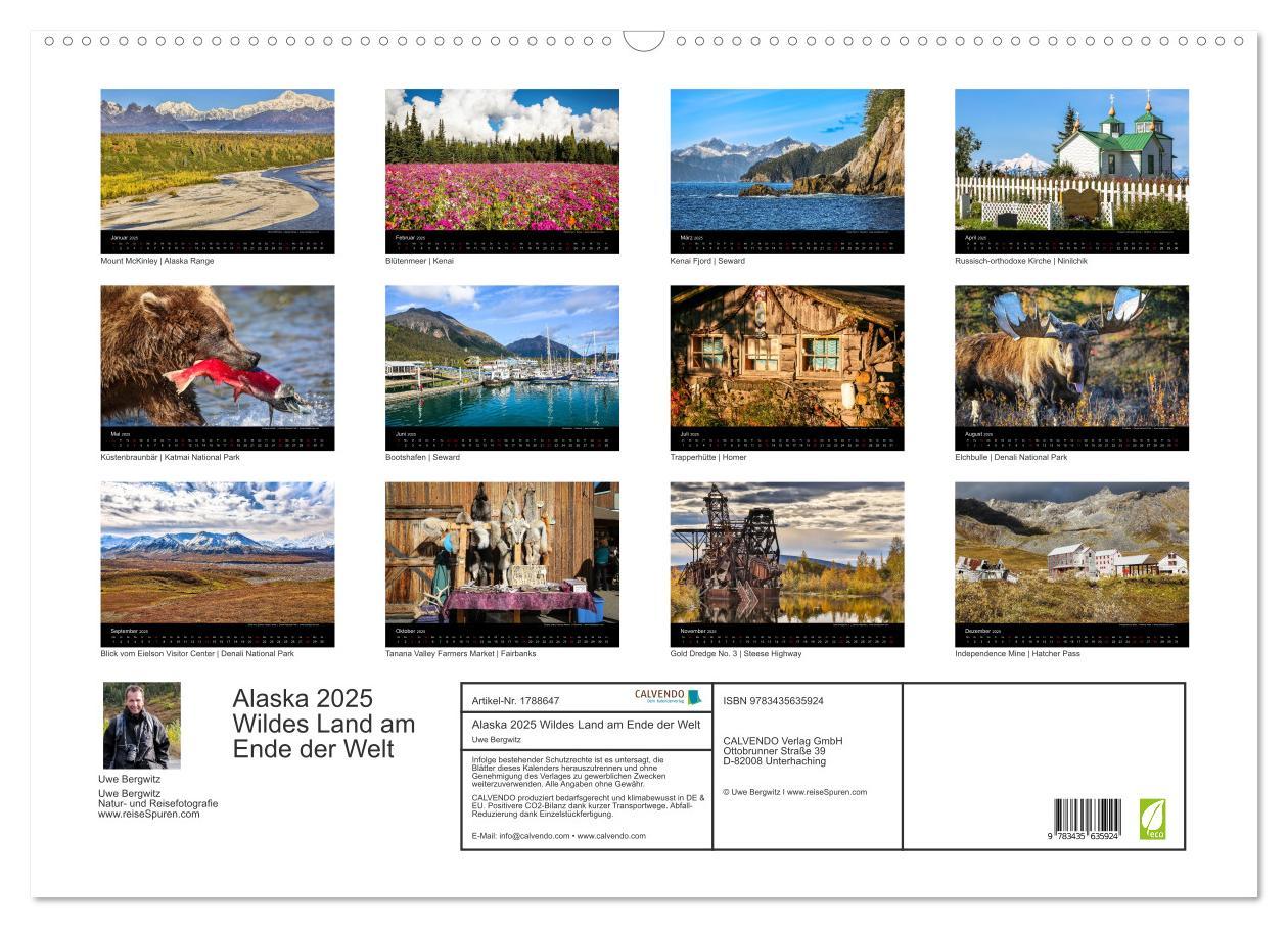 Bild: 9783435635924 | Alaska 2025 Wildes Land am Ende der Welt (Wandkalender 2025 DIN A2...