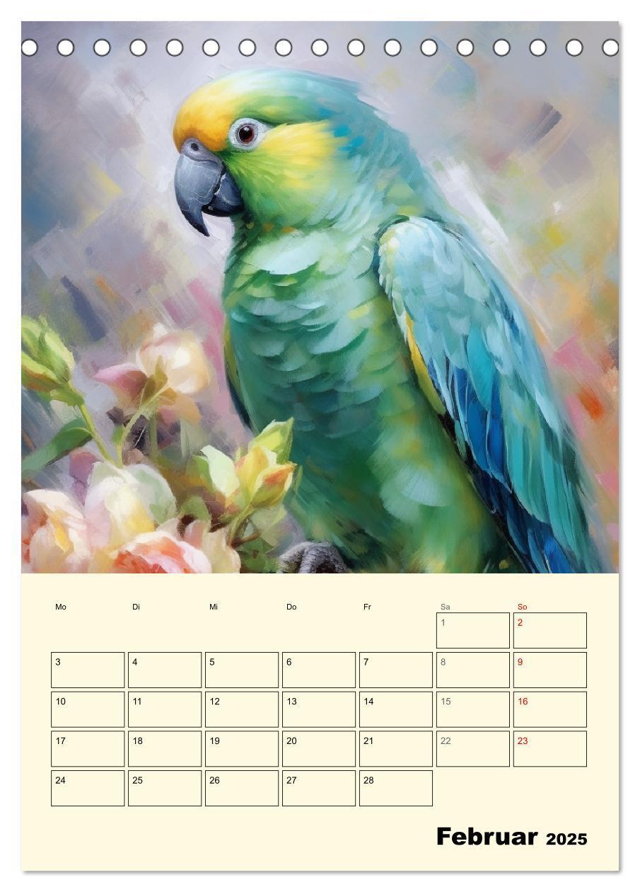 Bild: 9783435869374 | Bunte Vögel. Bezaubernde Papageien-Aquarelle (Tischkalender 2025...