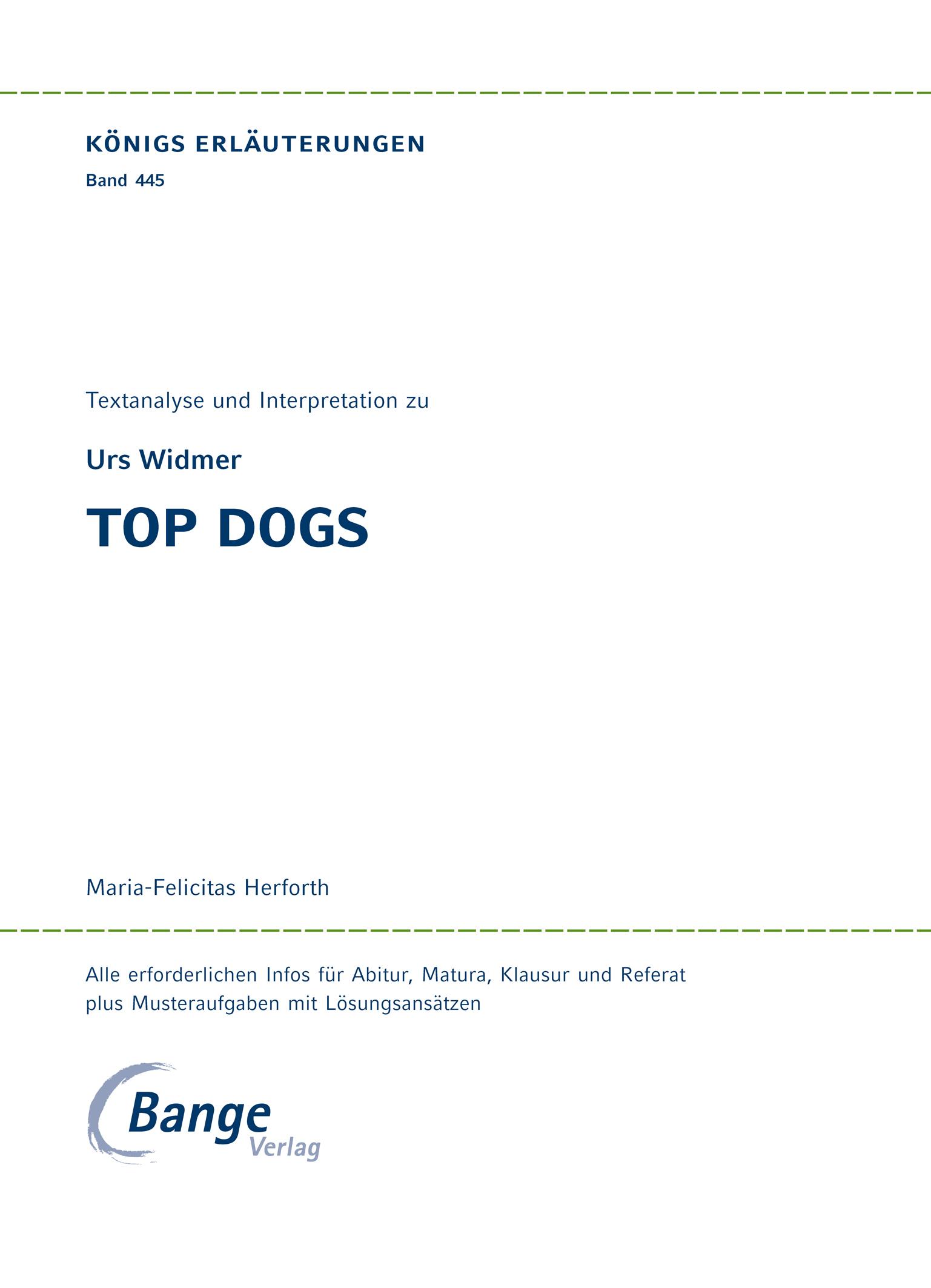 Bild: 9783804419810 | Top Dogs | Urs Widmer | Taschenbuch | Königs Erläuterungen/Materialien