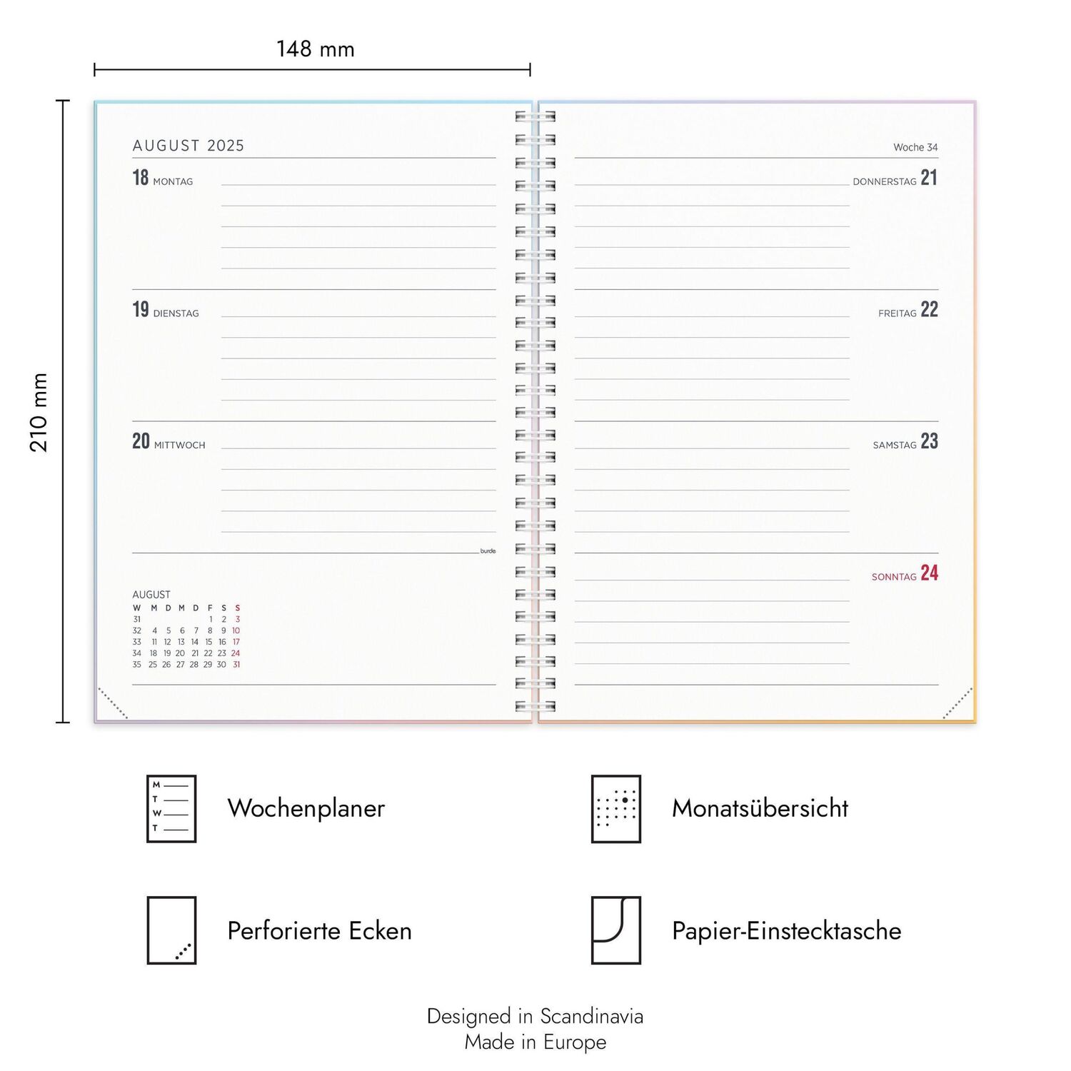 Bild: 7340188004739 | Burde A5 Regenbogen Schülerkalender 2024/2025 | Buch | Deutsch | 2025