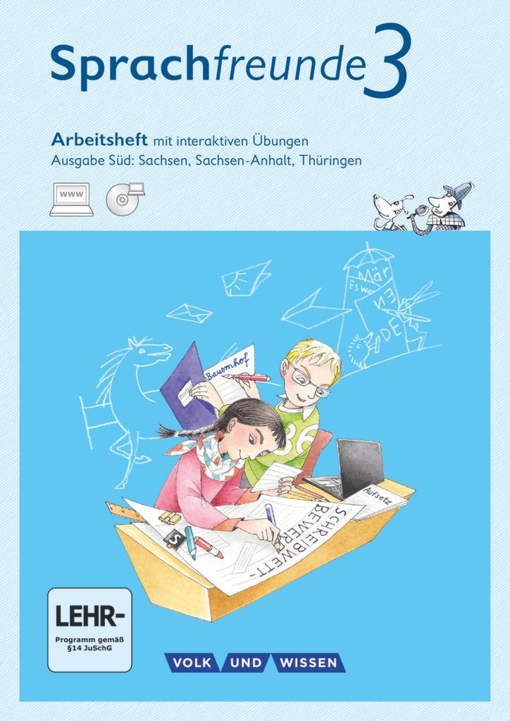 Cover: 9783060836574 | Sprachfreunde 3. Schuljahr - Ausgabe Süd - Arbeitsheft mit...