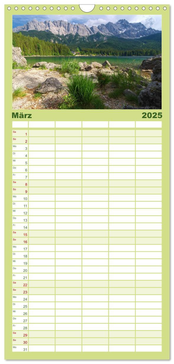 Bild: 9783457115176 | Familienplaner 2025 - Bergwelten mit 5 Spalten (Wandkalender, 21 x...