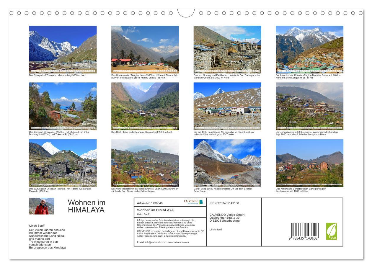 Bild: 9783435143108 | Wohnen im HIMALAYA (Wandkalender 2025 DIN A3 quer), CALVENDO...