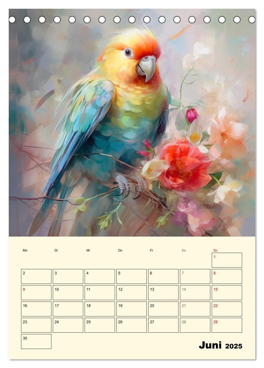 Bild: 9783435869374 | Bunte Vögel. Bezaubernde Papageien-Aquarelle (Tischkalender 2025...