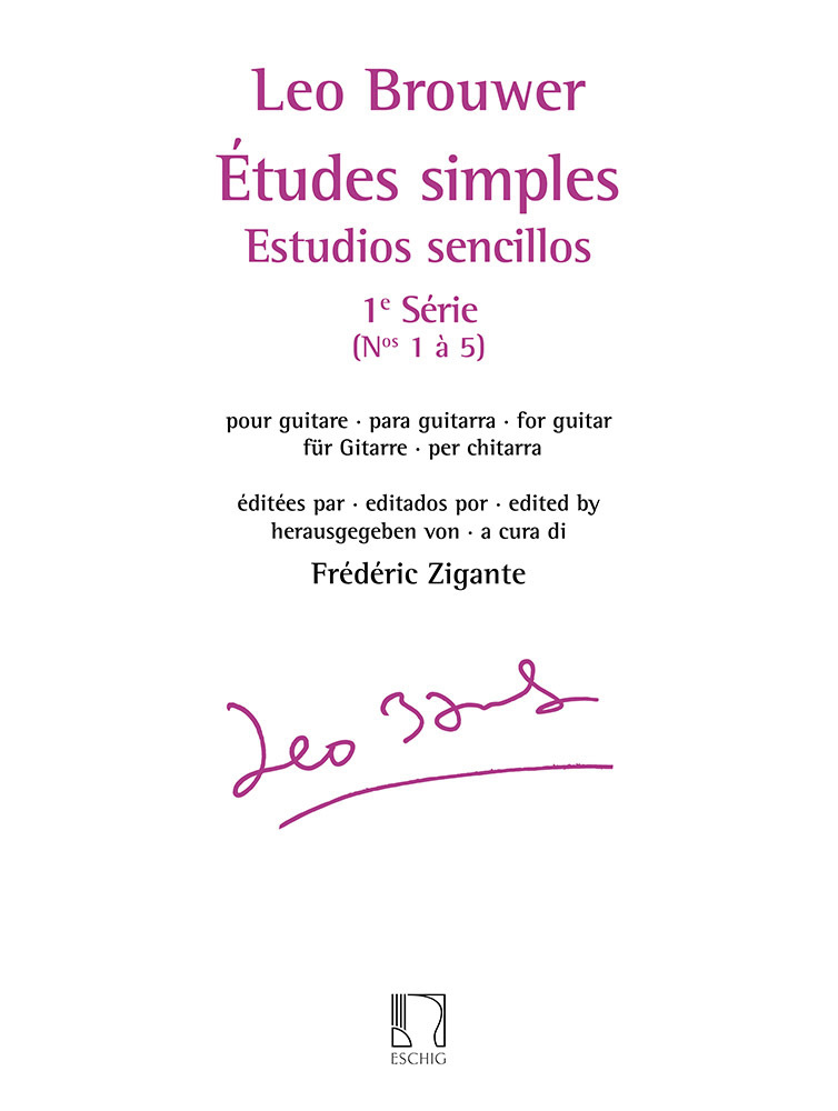 Cover: 9790044093809 | Etudes simples vol.1 (nos.1-5) pour guitare | Max Eschig