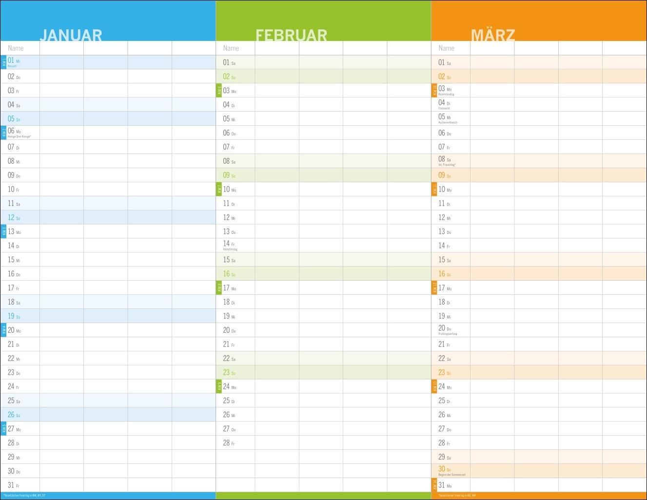 Bild: 9783756405220 | 3-Monats-Familienplaner 2025 | Kalender | Bürokalender Heye | 6 S.