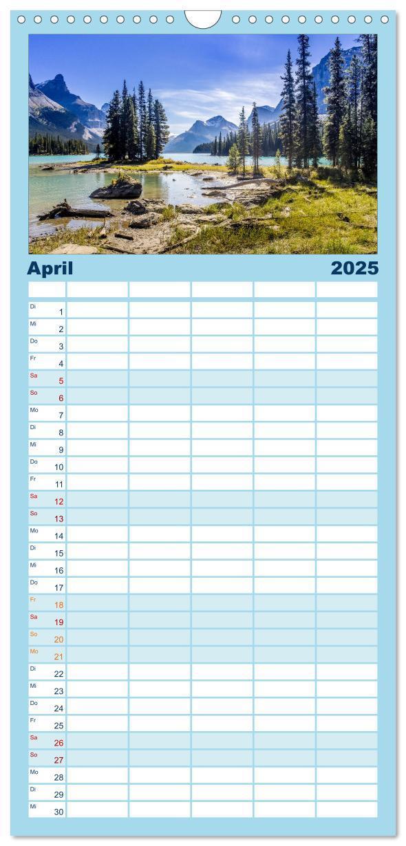 Bild: 9783457119617 | Familienplaner 2025 - West-Kanada mit 5 Spalten (Wandkalender, 21 x...